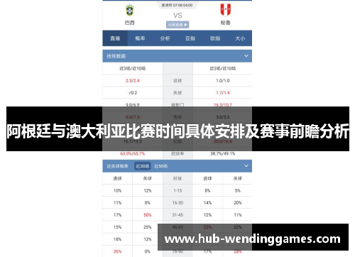 阿根廷与澳大利亚比赛时间具体安排及赛事前瞻分析